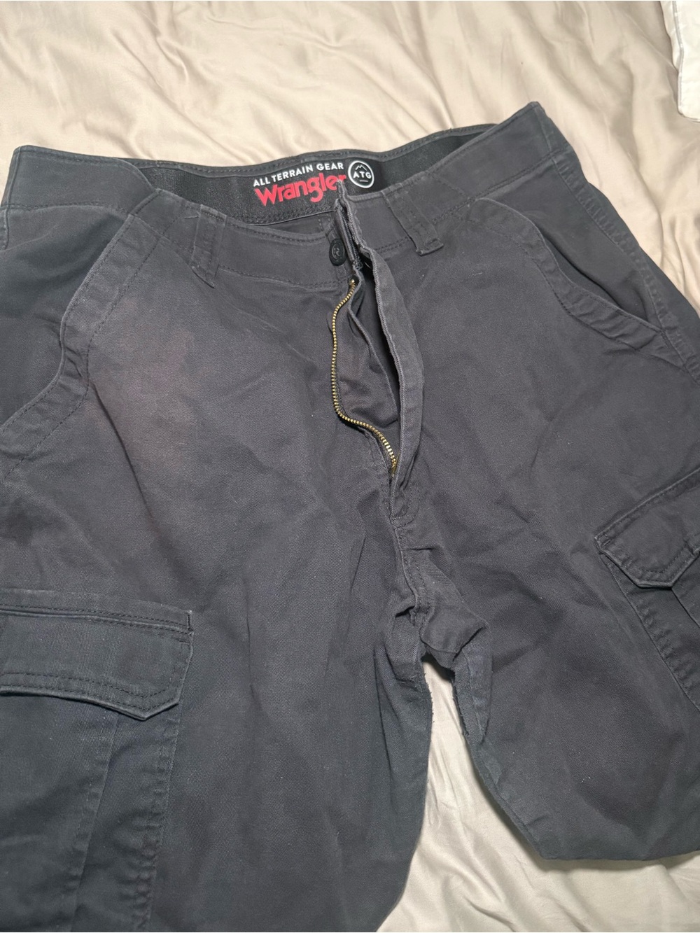 Wrangler Men’s Black Cargo Pants with Multi-Pocket Design